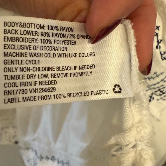 Knox Rose Boho Short Sleeve Embroidered White Blouse - Picture 14 of 16